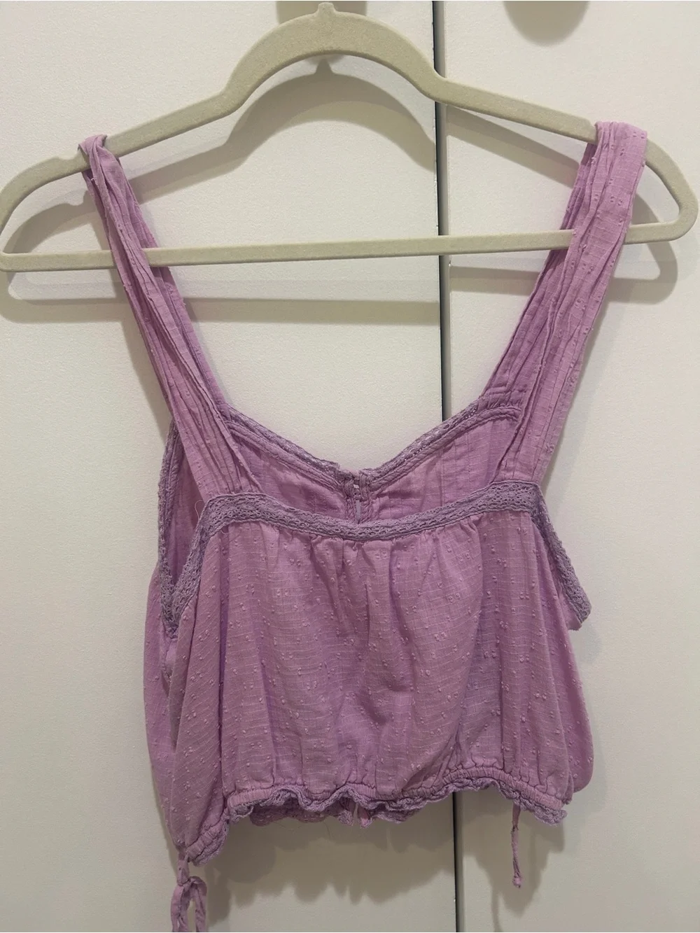 Free People Lavender Textured Cropped Tank
